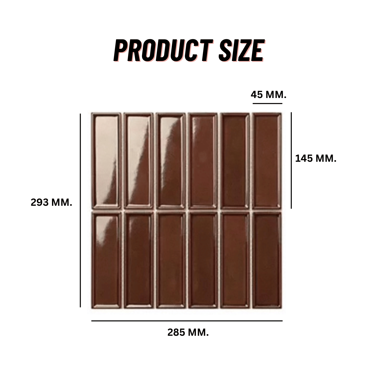 โมเสค TIMELESS TILES รุ่น BAR 29.3X28.5 ซม. สีน้ำตาลเข้ม DARK BROWN ผิวเงา_1